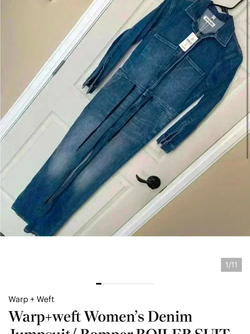 Warp + Weft Men’s Blue Denim Jumpsuit